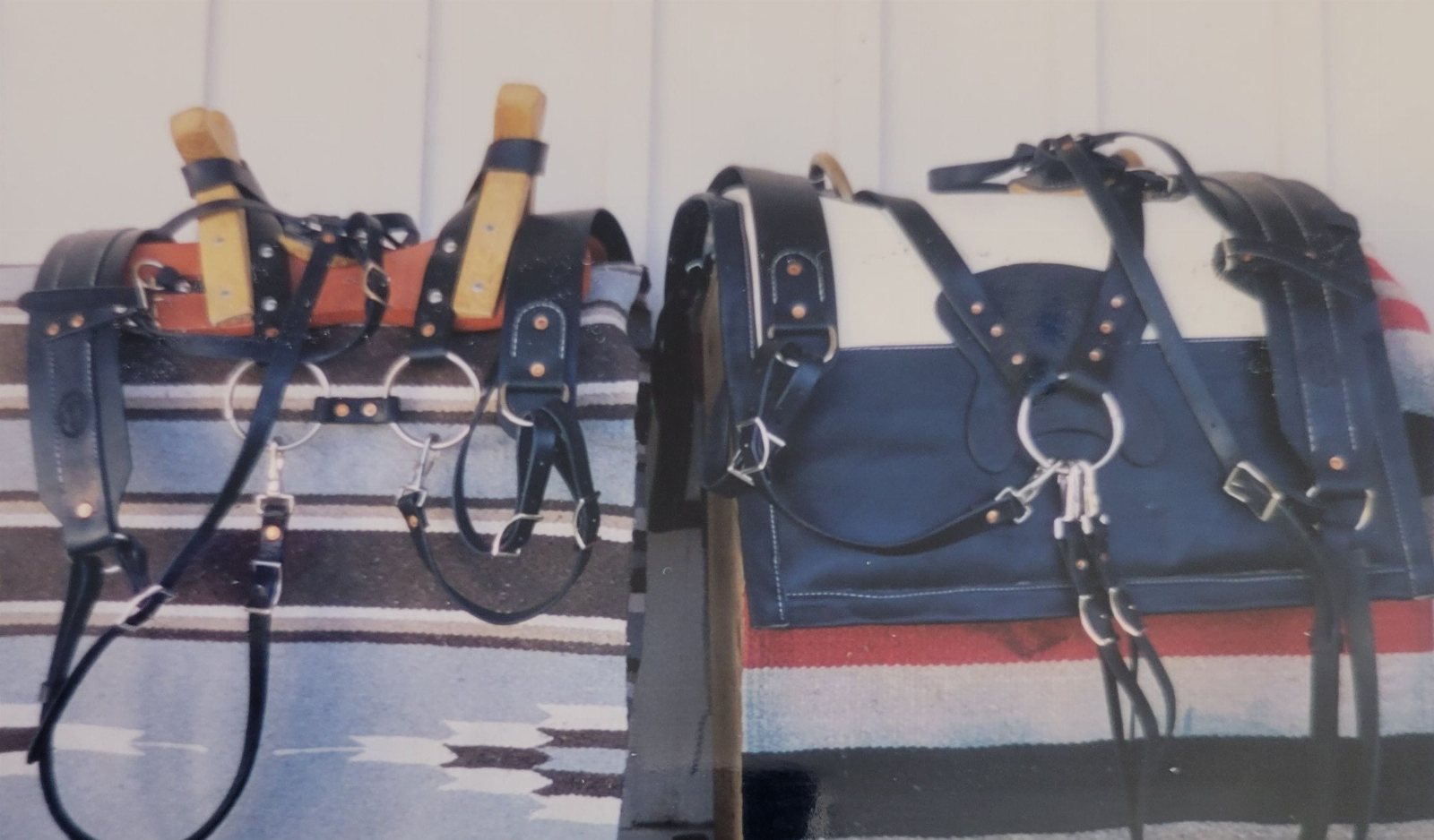 #116 saw buck and decker pack saddles made with harness leather black or brown